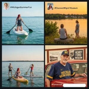 Michigan landscape showcasing local culture and social media engagement