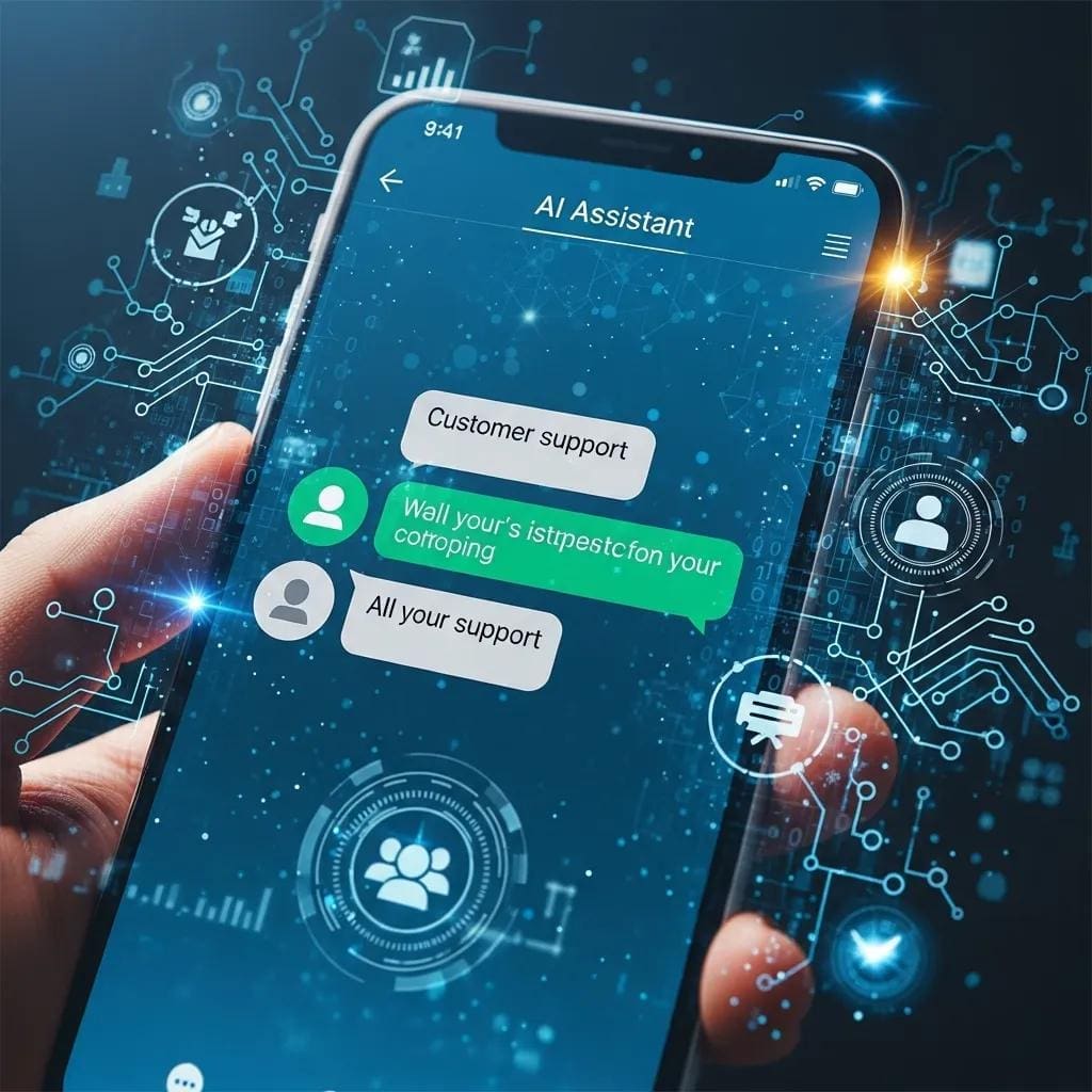 AI chatbot interface on a smartphone showcasing innovative technology