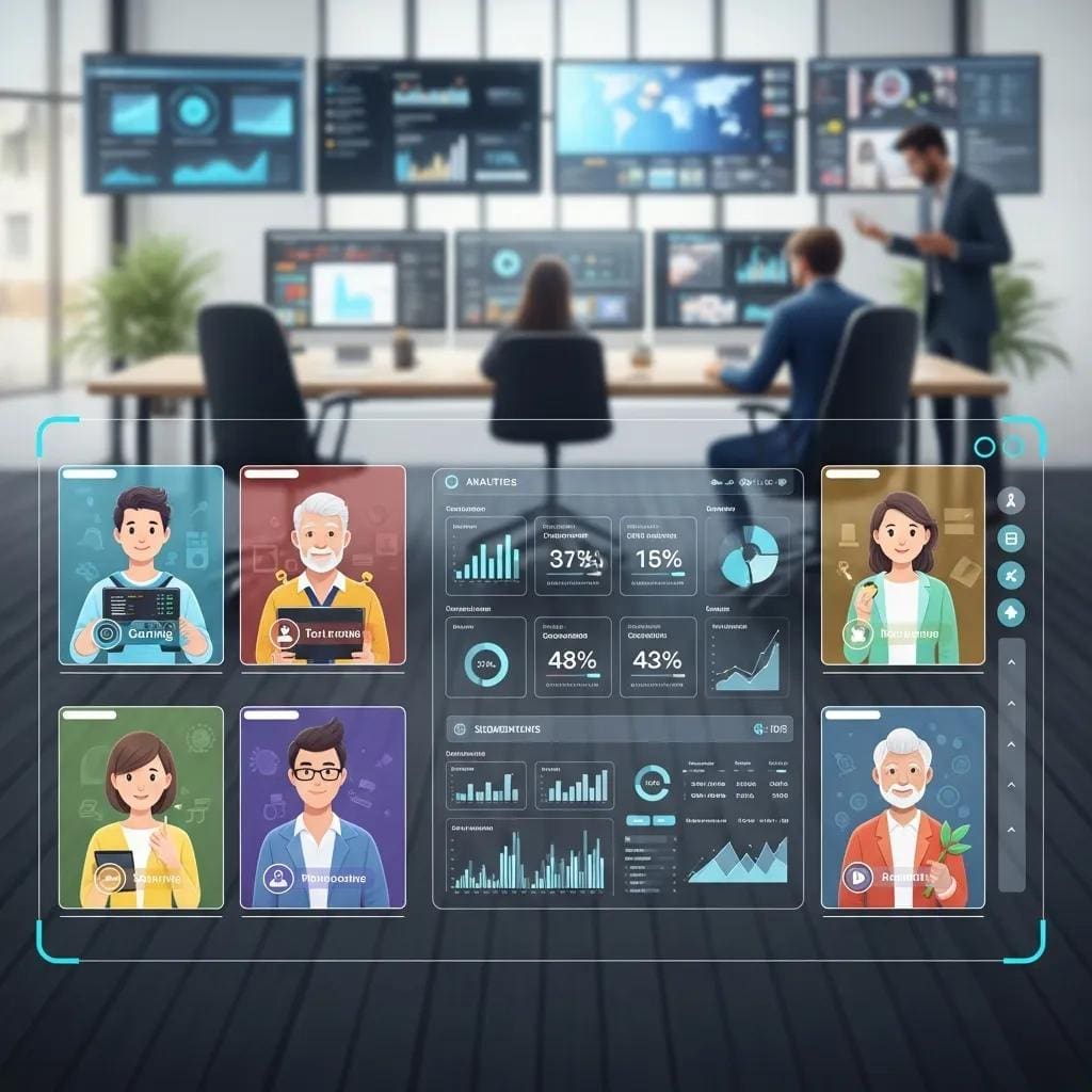 Diverse individuals representing different customer segments in digital marketing audience segmentation