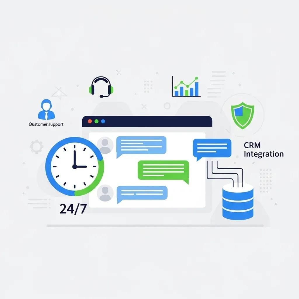 Illustration of key features of live chat software for enhancing customer engagement