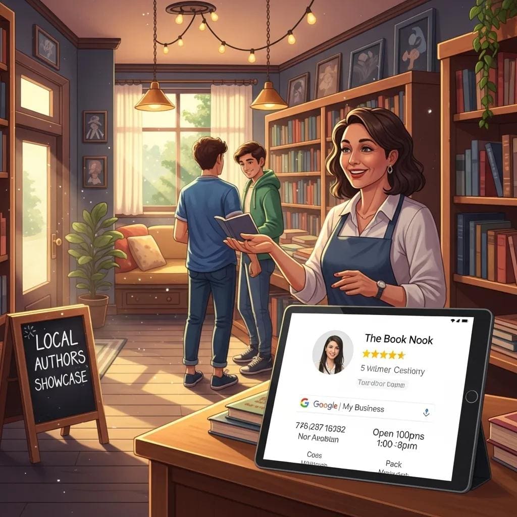 Local business owner interacting with customers, highlighting the importance of local SEO strategies