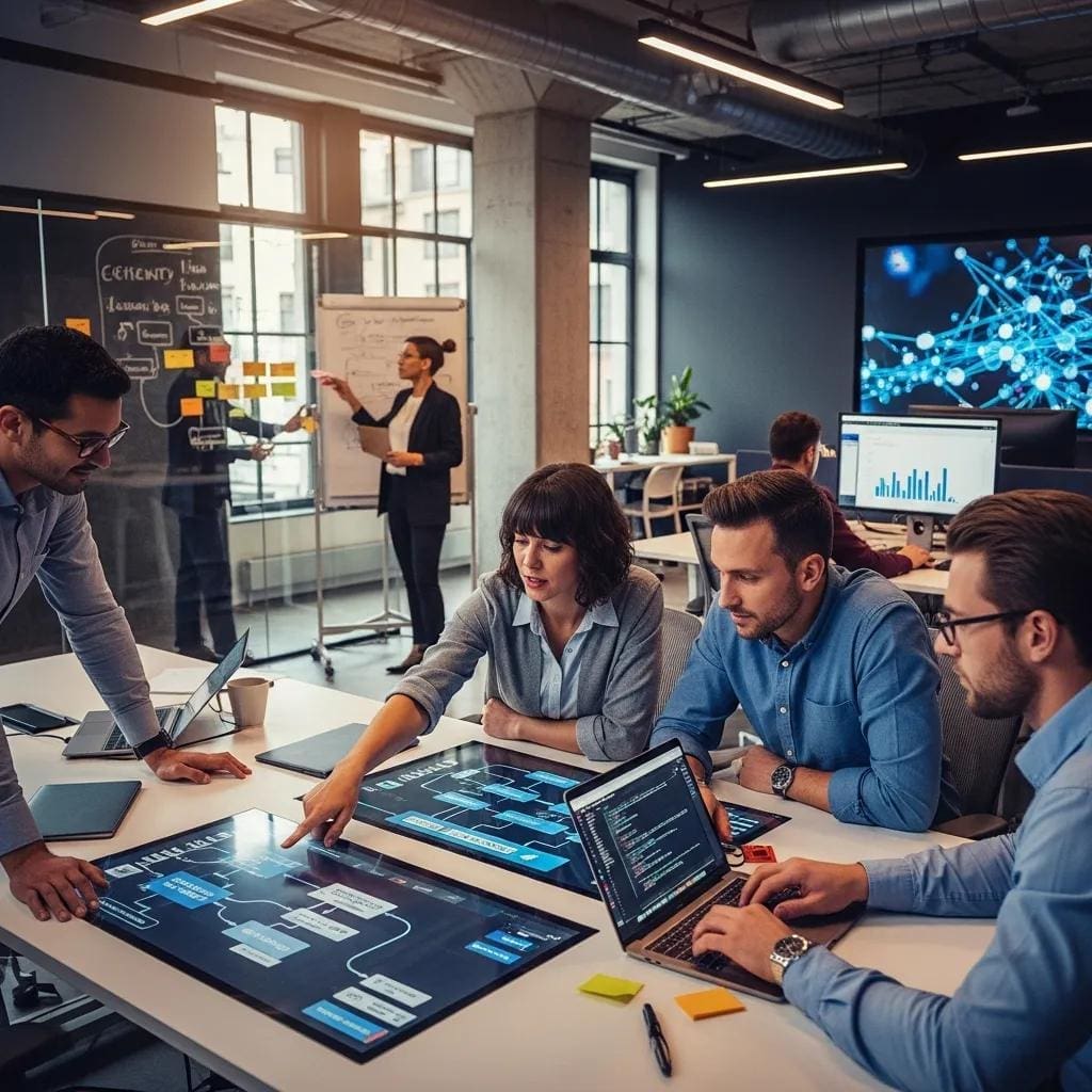 Modern office collaboration on business automation solutions