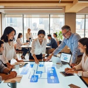 Modern office collaboration on business automation solutions