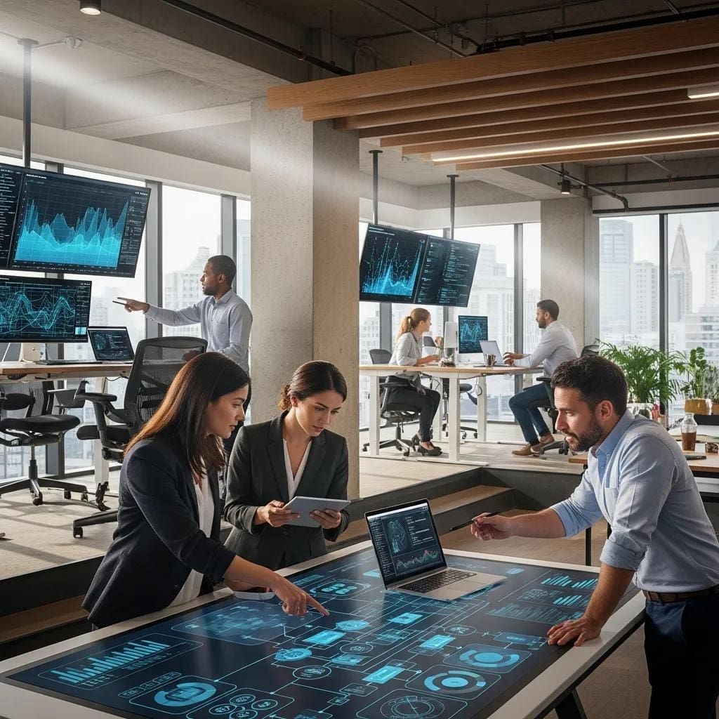 Modern office collaboration on business automation solutions