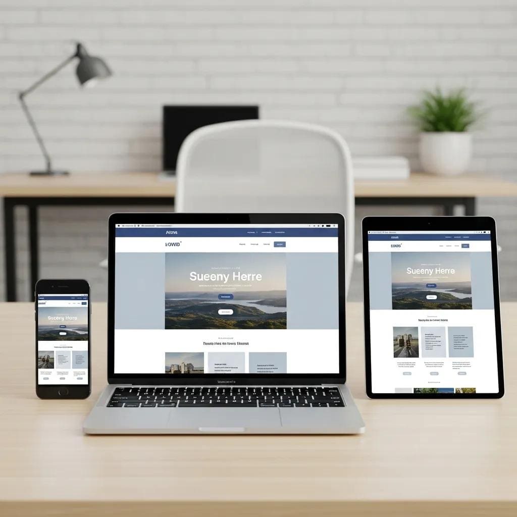 Responsive web design showcased on various devices emphasizing mobile optimization