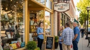 Local business in St. Johns, MI, showcasing community engagement and customer interaction
